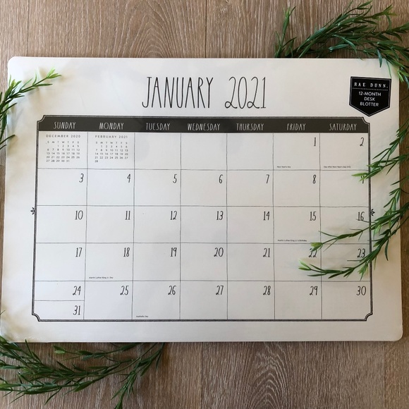Rae Dunn Other - RAE DUNN Desk Blotter 12 Month 2021 Calendar
